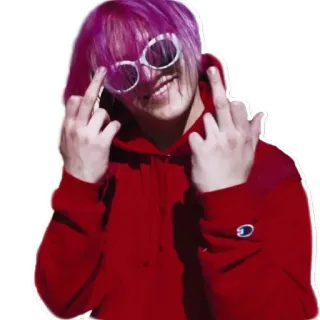 🖕 fed707a0 person, mittelfinger, geste, hoodie, porträt telegram sticker