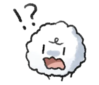 💭 b121a4e4 卡通, 角色, 困惑, 白色, 蓬松, 问题 telegram sticker