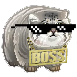 😎 d2a0e766 BOSS แมว, เจ้านาย, ตลก, เท่, แว่นกันแดด, มีม telegram sticker