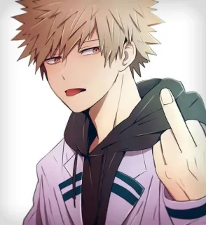 🖕 6c977ea1 Katsuki Bakugo My Hero Academia Anime, Charakter, Stinkefinger, Katsuki Bakugo, My Hero Academia whatsapp sticker