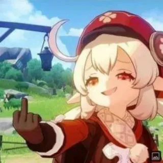 🖕 975f5b89 Klee Genshin Impact klee, genshin impact, videospiel, charakter, mittelfinger, beleidigend whatsapp sticker