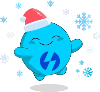 🥳 1d289461 zima, płatki śniegu, słodkie, kreskówka, postać, boże narodzenie, czapka Mikołaja telegram sticker