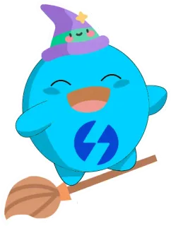 🎃 ac5d0a06 słodkie, postać, kreskówka, wiedźma, miotła, halloween telegram sticker