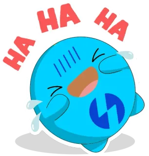 😂 be759124 HA HA HA kreskówka, postać, śmiech, niebieski, zabawny, szczęśliwy, radość telegram sticker