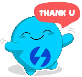 🙏 d468db67 THANK U dziękuję, słodkie, kreskówka, przyjazny, pozdrowienia telegram sticker