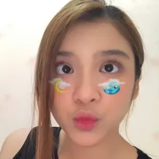 ❄️ 406cb555 femme, visage, lune, nuage, autocollant, météo, dessin animé telegram sticker