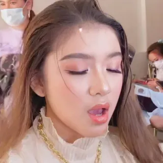 ❄️ 73a9a02f femme, portrait, maquillage, asiatique, visage, beauté telegram sticker