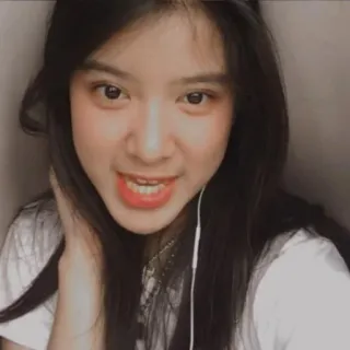 ❄️ f84238a5 femme, souriant, portrait, asiatique, fille, personne telegram sticker