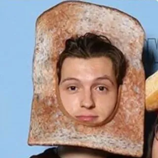 🍞 032a4f94 roti, roti bakar, lucu, kostum, makanan, potret whatsapp sticker