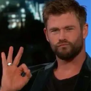👌 540887b4 pria, gestur ofensif, gestur tangan, Chris Hemsworth whatsapp sticker