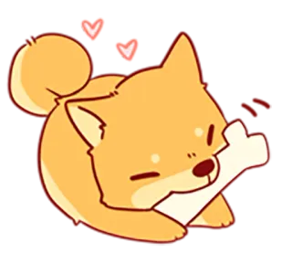 🐶 b9e73181 perro, shiba inu, hueso, lindo, animal, mascota telegram sticker