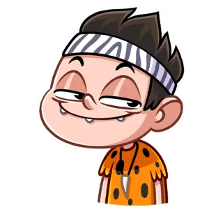 ☺️ 2ca8e886 卡通, 人物, 插图, 搞笑, 穴居人, 傻 telegram sticker