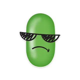 😎 2809362f hijau, keren, kacamata hitam, kartun, lucu, emoji, santai telegram sticker