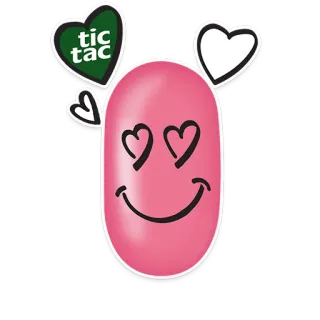 😍 fa2fe76d tic tac tic tac, permen, hati, cinta, manis, makanan, hidangan penutup telegram sticker