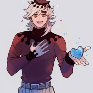 💙 08b6c15c Doma Demon Slayer anime, demon, Doma, heart, upper rank, demon slayer telegram sticker