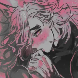 🥰 87b13cbe anime, manga, blush, fanart, digital art telegram sticker