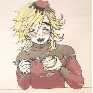 😊 b4f5966a Doma Demon Slayer anime, demon slayer, doma, eating, character, artwork telegram sticker