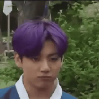 🎈 3398c2e8 Jungkook kpop, จองกุก, ผมสีม่วง, นักร้อง, bts telegram sticker