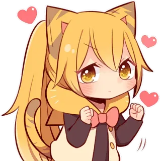 🥰 3f2cd26e Catgirl, Anime, Imut, Hati, Kawaii, Stiker telegram sticker