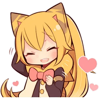 🤣 76a06aa6 Anime, Lucu, Kawaii, Gadis, Hati, Telinga kucing telegram sticker
