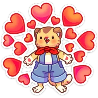 😍 91ba3748 kucing, hati, cinta, imut, kartun telegram sticker