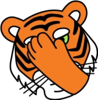 🤦‍♂️ 527ed6d8 tiger, tier, facepalm, cartoon, sticker, verlegen, enttäuscht telegram sticker