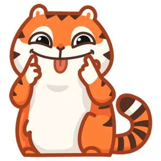 😋 640f2093 hổ, hoạt hình, động vật, dễ thương, nhãn dán telegram sticker