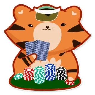 🎯 17c392de 호랑이, 포커, 카지노, 도박, 카드, 칩, 게임, 동물 telegram sticker