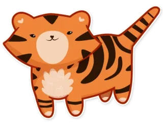 ☺️ 4106ccff 호랑이, 동물, 귀여운, 만화, 스티커 telegram sticker