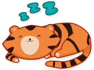 💤 52dbaa9f zzz 호랑이, 자는, 귀여운, 동물, 만화, 잠, zzz telegram sticker