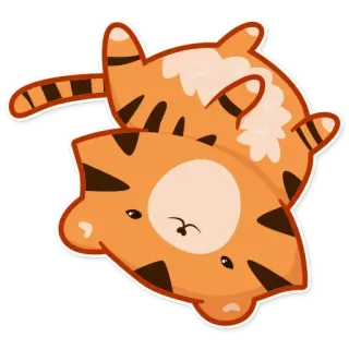 🙃 ba37d543 호랑이, 귀여운, 동물, 고양이, 만화, 사랑스러운, 야생 동물 telegram sticker