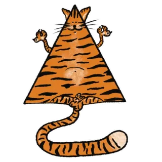 🙆‍♀️ 3c3b7a8b gatto, triangolo, tigre, arancione, animale, yoga, meditazione whatsapp sticker
