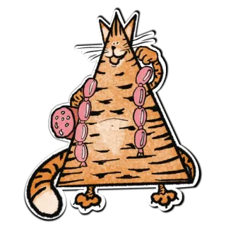 😋 5afbcaa5 gatto, salsiccia, triangolo, animale, cartone animato, carino whatsapp sticker
