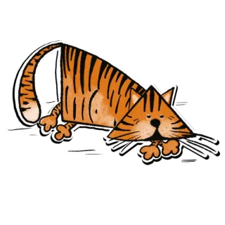 🥱 c6d045e3 gatto, tigre, cartone animato, animale, a righe whatsapp sticker