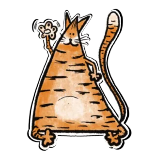 ✋ d50a4786 gatto, animale, cartone animato, a righe, carino whatsapp sticker