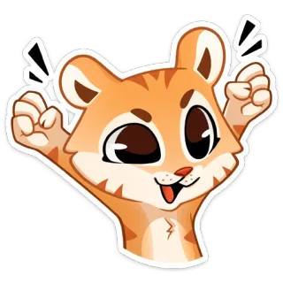 🐅 5c400cbf kot, zwierzę, kreskówka, wesoły, słodki, naklejka telegram sticker