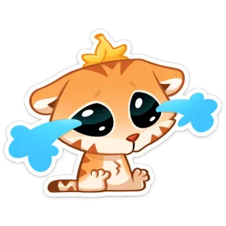 🐅 c6073964 kot, kotek, płaczący, smutny, łzy, emoji, słodki telegram sticker