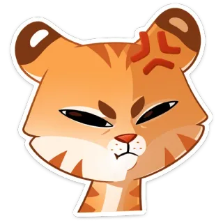🐅 fbc4a52a kot, zły, kreskówka, naklejka, zwierzę, zdenerwowany telegram sticker