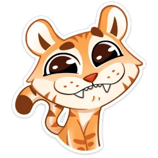 😌 f8d3a24f harimau, binatang, lucu, kartun, oranye, stiker telegram sticker