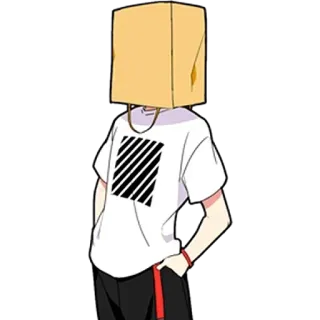 🌟 3cfdf48b Style anime, Sac en papier, Personnage, Dessin animé, Vêtements décontractés telegram sticker