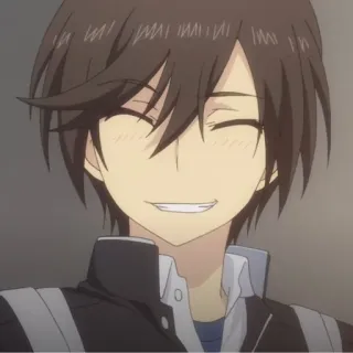 🔥 74d8aaf2 аниме, парень, улыбающийся, персонаж, счастливый telegram sticker