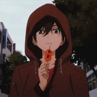 🔥 e2e087b9 Аниме, Парень, Толстовка, Данго, Японская еда telegram sticker