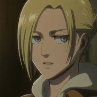 🌟 125989cc Annie Leonhart Attack on Titan 애니메이션, 캐릭터, 금발, 진지한, 만화 telegram sticker