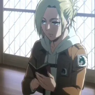 🌟 5acbea8e Annie Leonhart Attack on Titan 애니메이션, 소녀, 금발, AOT, 진격의 거인 telegram sticker