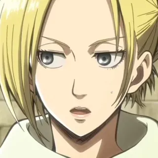 🌟 72db5ea6 Annie Leonhart Attack on Titan 애니메이션, 만화, 캐릭터, 금발, 여성 telegram sticker