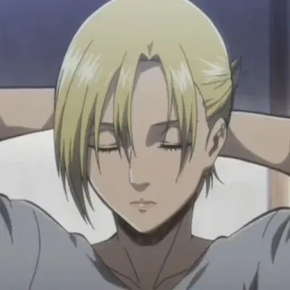 🌟 9512f5e9 Annie Leonhart Attack on Titan 애니메이션, 캐릭터, 금발, 여성 telegram sticker