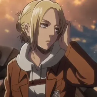🌟 c25fe8ea Annie Leonhart Attack on Titan 애니메이션, 진격의 거인, 애니, 애니 레온하트 telegram sticker