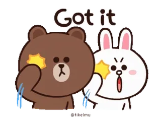 👌 0ad30eac Got it くま, うさぎ, 了解, LINE FRIENDS, ステッカー telegram sticker