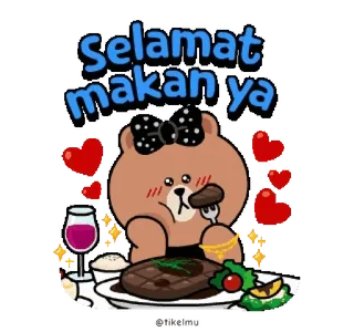 🍽 9c93b2ad Brown Selamat makan ya くま, 食べる, 食べ物, ステーキ, かわいい, 漫画 telegram sticker