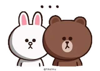 😐 a76c74f8 Brown うさぎ, くま, アニメ, かわいい, 動物 telegram sticker